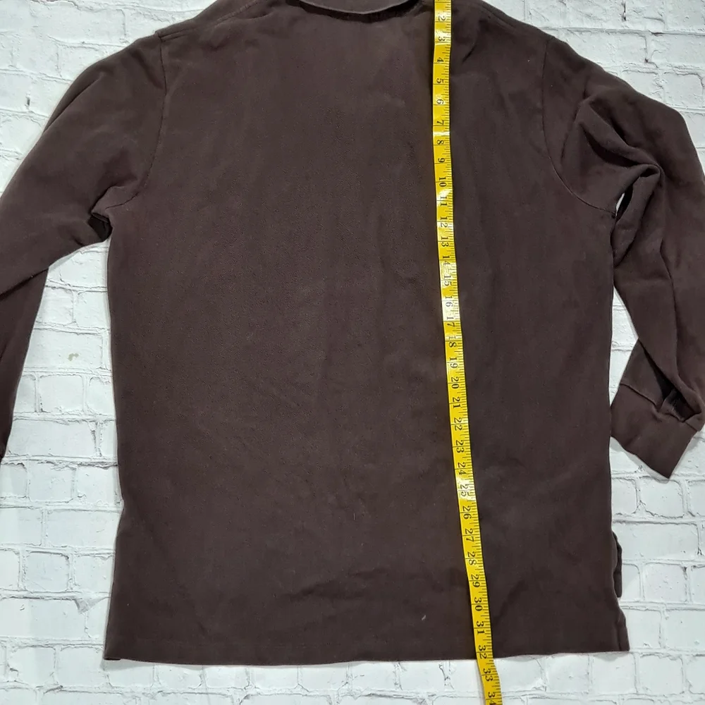Polo By Ralph Lauren Chocolate Long Sleeve Quarter Button Polo
